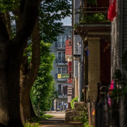 alleyway with buildings